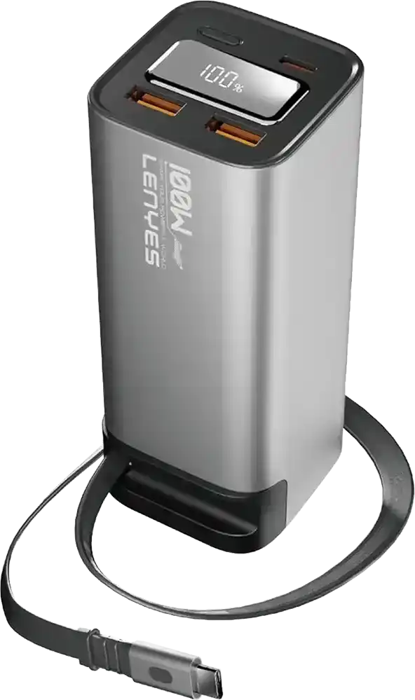 باور بانك لينيس PX2001D سعة 20000 مللي أمبير 100 واط شاشة ديجيتال - فضي
