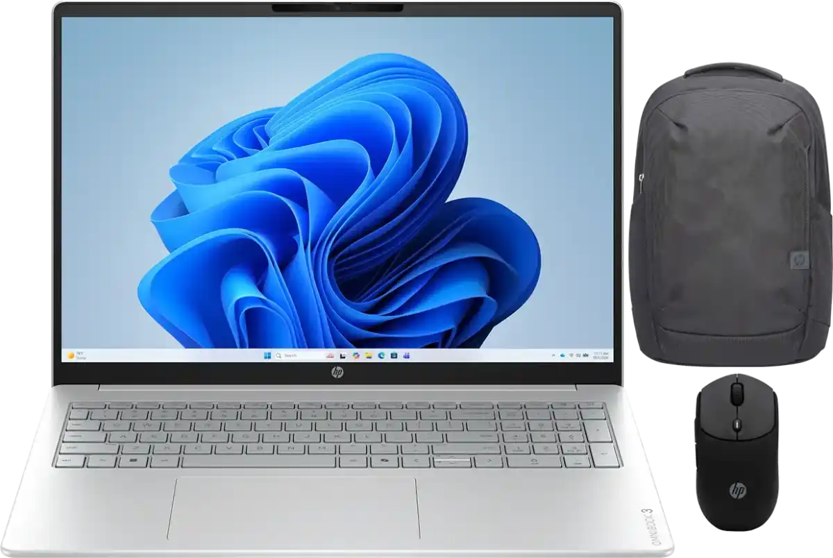 لابتوب اتش بي اومني بوك 3 16-BU0041NE انتل كور الترا 7 150U رام 16 جيجا هارد 512GB SSD كارت شاشة Intel مدمج شاشة 16 بوصة 2K- ويندوز 11- فضي + حقيبة ظهر و ماوس هدية
