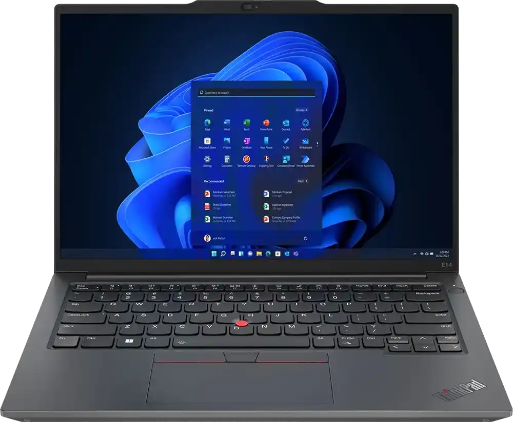 لابتوب لينوفو ثينك باد E14 21JK000NGR انتل كور I5-1335U رام 8 جيجا هارد 512GB SSD شاشة 14 بوصة WUXGA كارت شاشة NVIDIA GeForce MX550 2GB- دوس- اسود