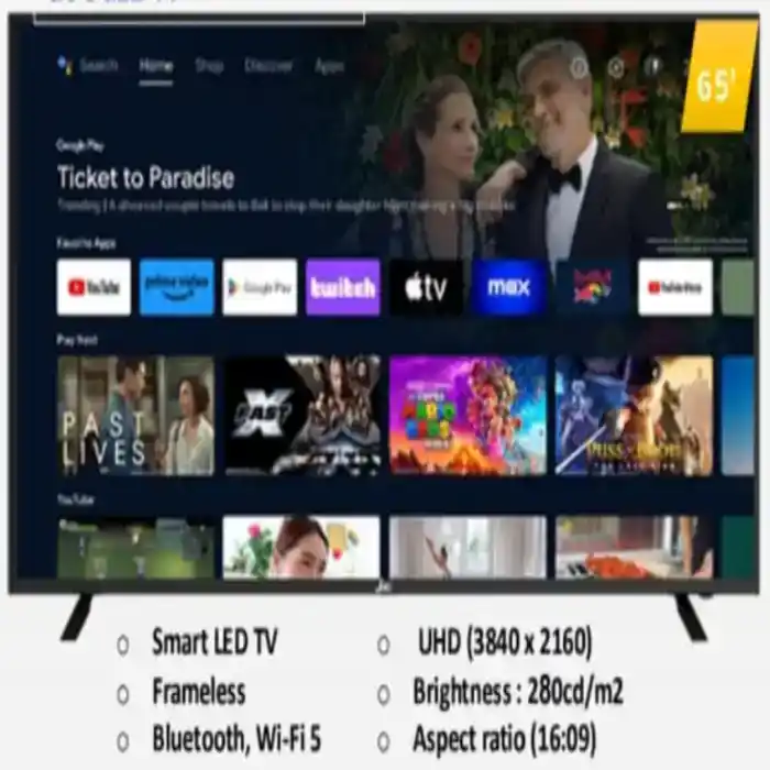 شاشه جاك 65بوصة جوجل برسيفر بدون فريم NGLD65JE8135F-K4