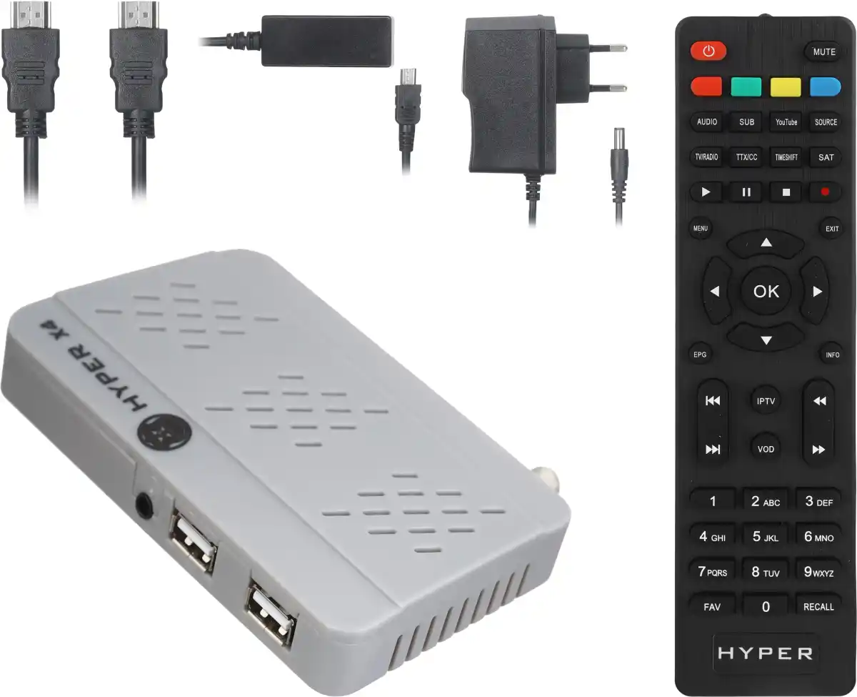 ريسيفر ميني هايبر، USB, HDMI، فل اتش دي، X4 - رمادي