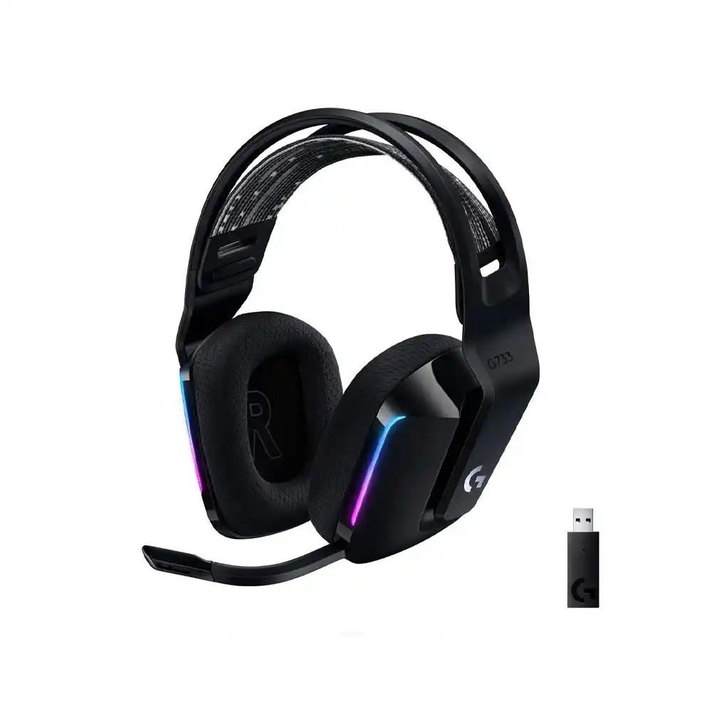 لوجتيك G733 لايت سبيد سماعة للألعاب لاسلكية RGB موديل EMEA - 981-000864 - أسود