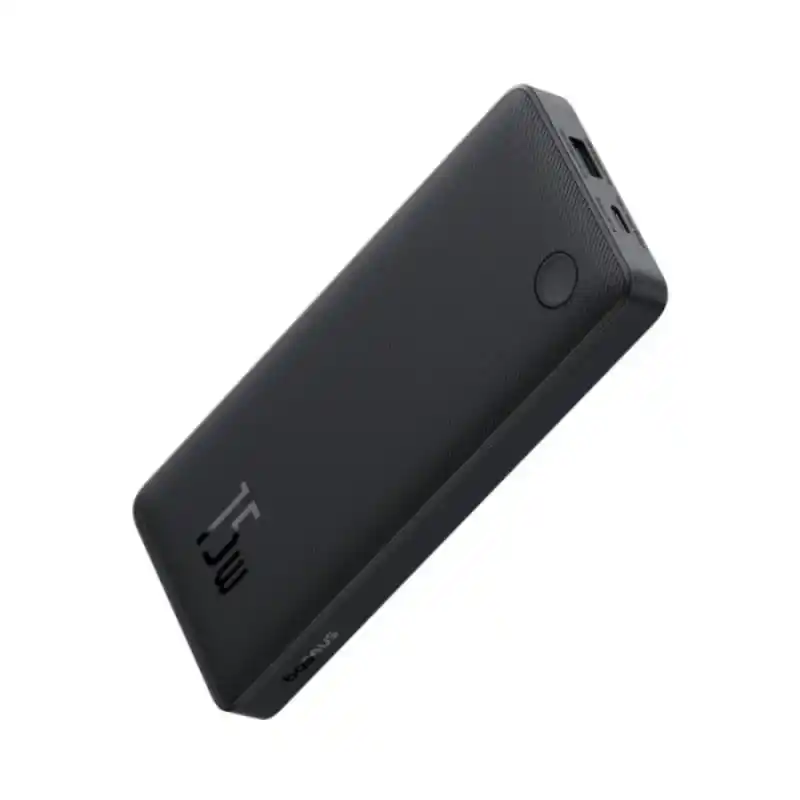 باور بانك Baseus Airpow Lite بسعة 10000 مللي أمبير مع شحن سريع بقوة 15 واط، مزود بمنفذ Type-C ومنفذ USB-A - أسود