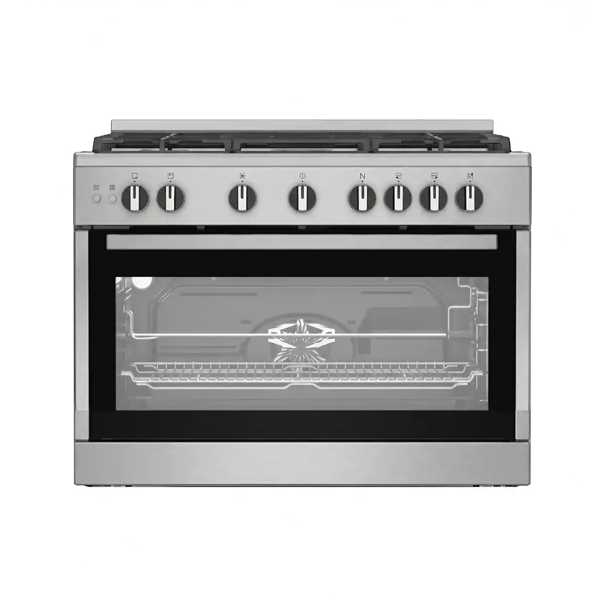 Beko Gas Cooker - 90 cm - 5 Burners Full Safety + 2 Key + cooking, cooling fan + mechanical timer & push button ignition - STS