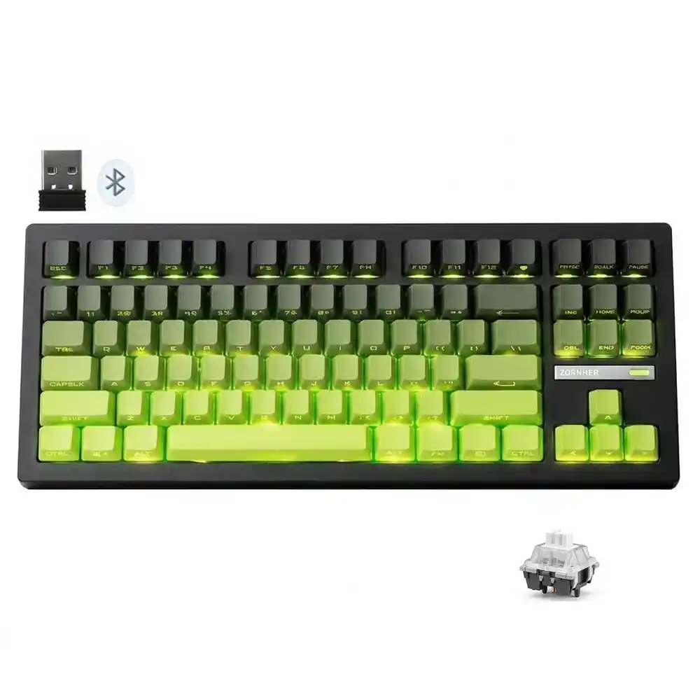 كيبورد أتاك شارك سلكي و لاسلكي بلوتوث ثلاثي الوضع قابل للشحن RGB جيمنج سويتش أبيض إنجليزي وعربي M87PROV2RGB