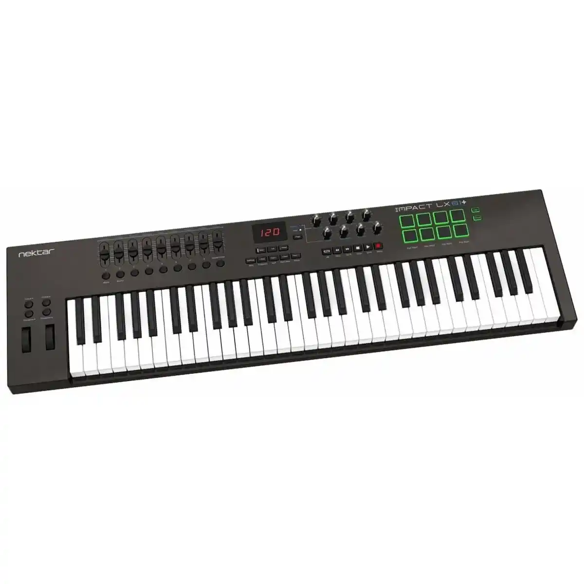 بيانو نيكتار إمباكت ميني USB، عدد 61 مفتاح، أسود - LX61+