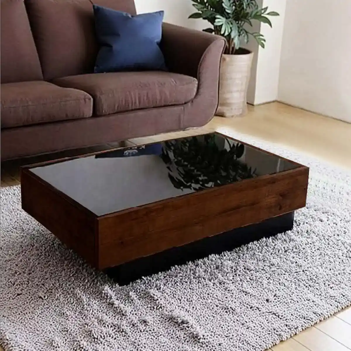 ترابيزة قهوة ام دي اف بني و أسود - 40×50×120 سم
