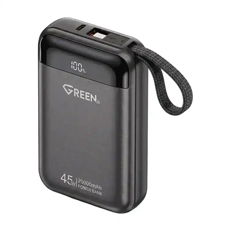 باور بانك جرين GE-PB046 - 20000mAh - قدرة 45 وات - أسود