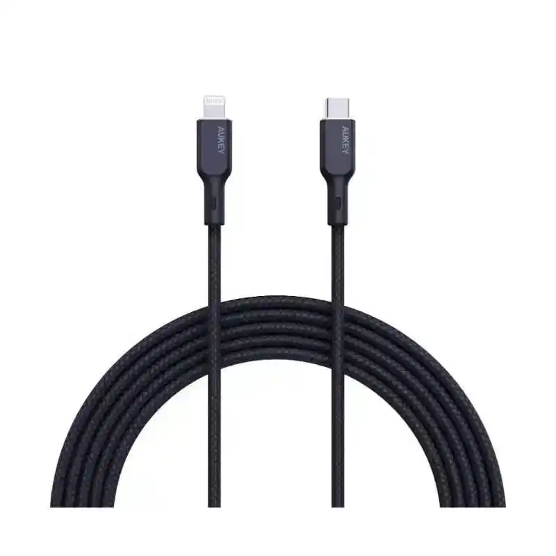 كابل AUKEY Circlet CL USB-C إلى لايتنينج بطول 1 متر شحن سريع - أسود