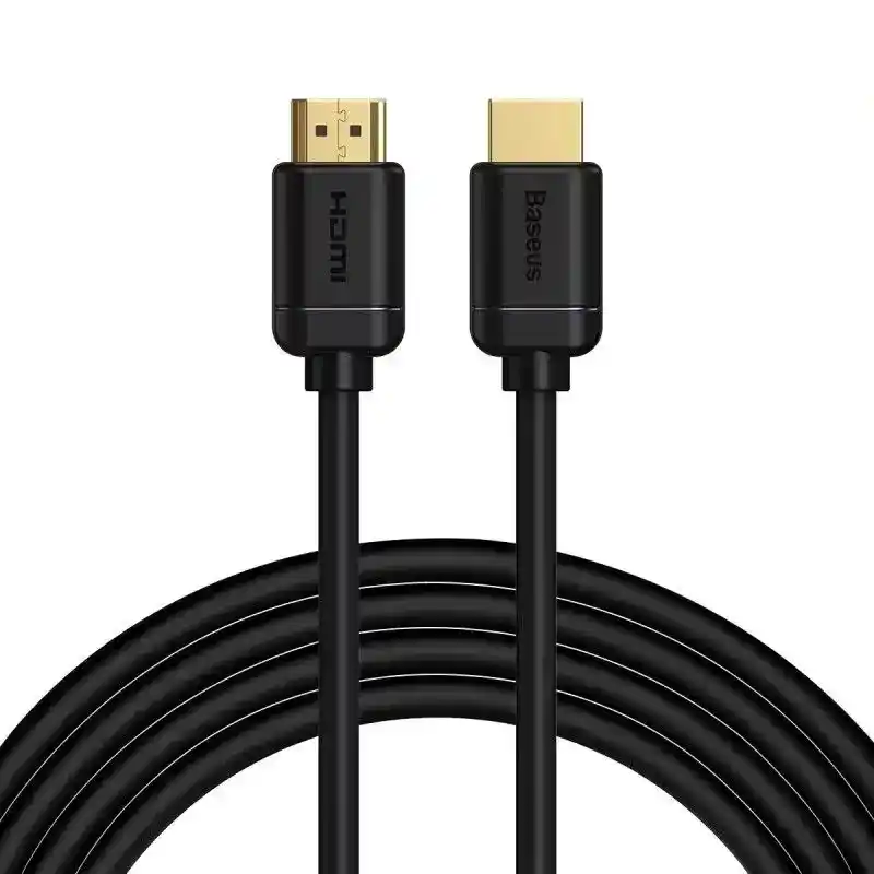 كابل Baseus HDMI 2.0، يدعم دقة 4K بمعدل 60 هرتز، ثلاثي الأبعاد، HDR، سرعة نقل بيانات 18 جيجابت في الثانية، طول 3 أمتار - أسود
