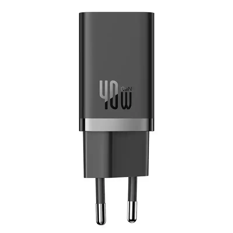شاحن Baseus GaN5 Pro 40 وات USB-C مزدوج – أسود