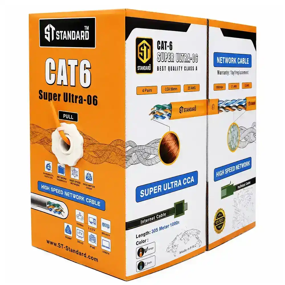 كابل نت وورك اس تي-ستاندرد 305 متر Ultra-06 Cat6 UTP - برتقالي