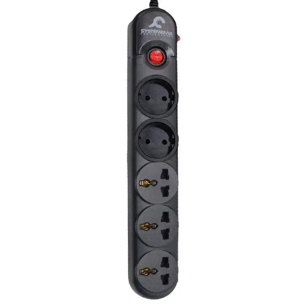 مشترك كهرباء سيستم ماكس 5 منافذ 2500 وات 2 متر SMPG-5P - اسود