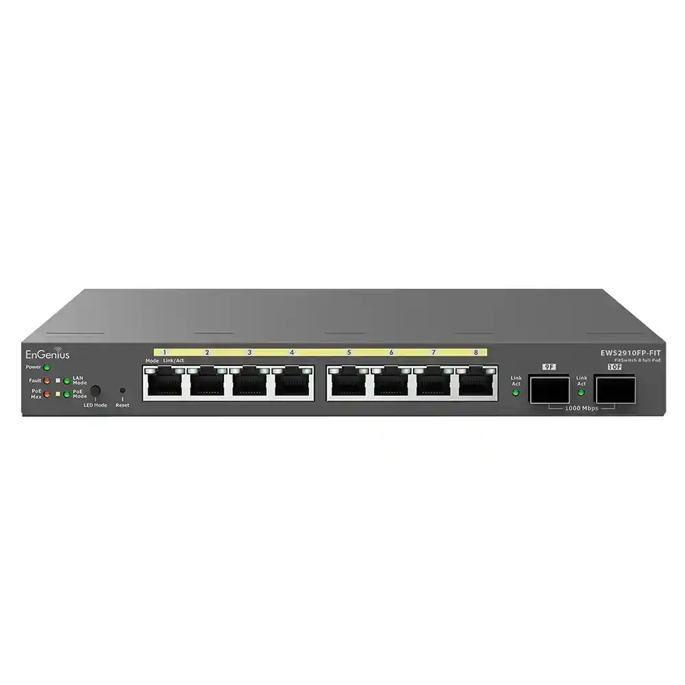 سويتش ان جينيس 8 منافذ 1000/100/10 ميجابت في الثانية PoE+ + منفذين (SFP) 1000/100/10 ميجابت في الثانية 110 وات EWS2910FP-FIT Managed Desktop