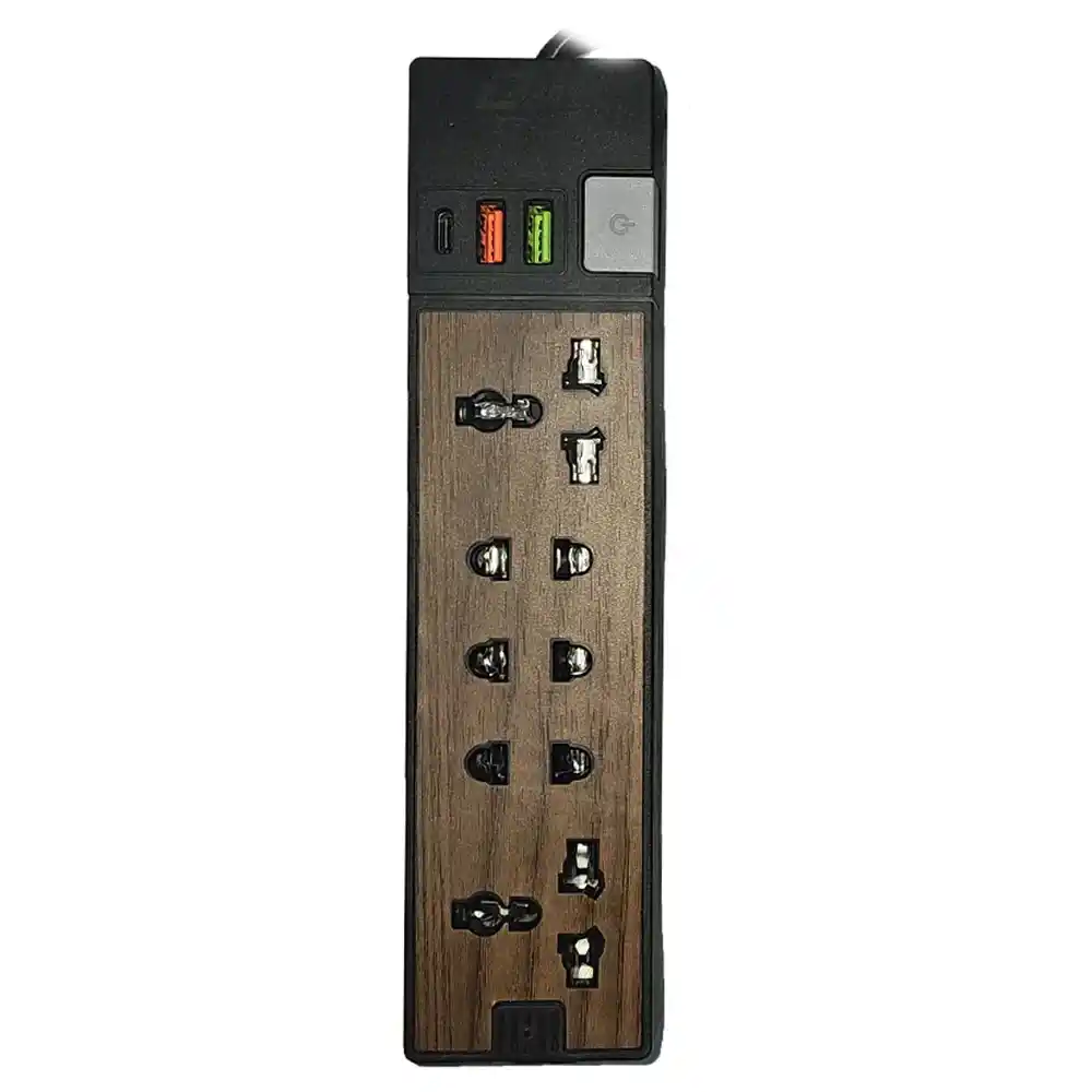مشترك كهرباء زيرو 5 منافذ + منفذين يو اس بي + منفذ تايب سي 1.5 متر ZR-22
