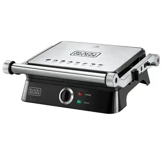 شواية بلاك اند ديكر CG1400-B5 بقدرة 1400 وات | سطح شواء مسطح بمفصلة 180° لحرارة متساوية - مكة ستور