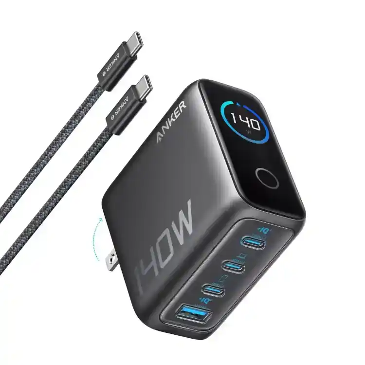 Anker Zolo Wall Charger 140W -1x USB-A - 3x USB-C with USB-C Cable