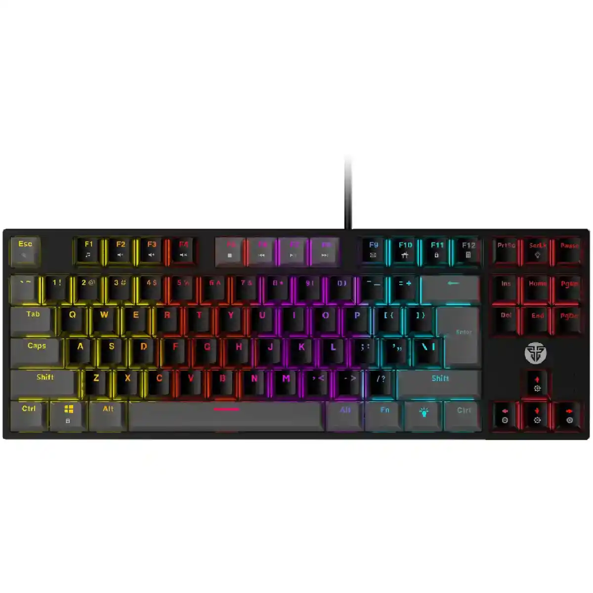 فانتيك ATOM TKL MK876 لوحة مفاتيح ميكانيكية بإضاءة RGB وتصميم عربي - أسود