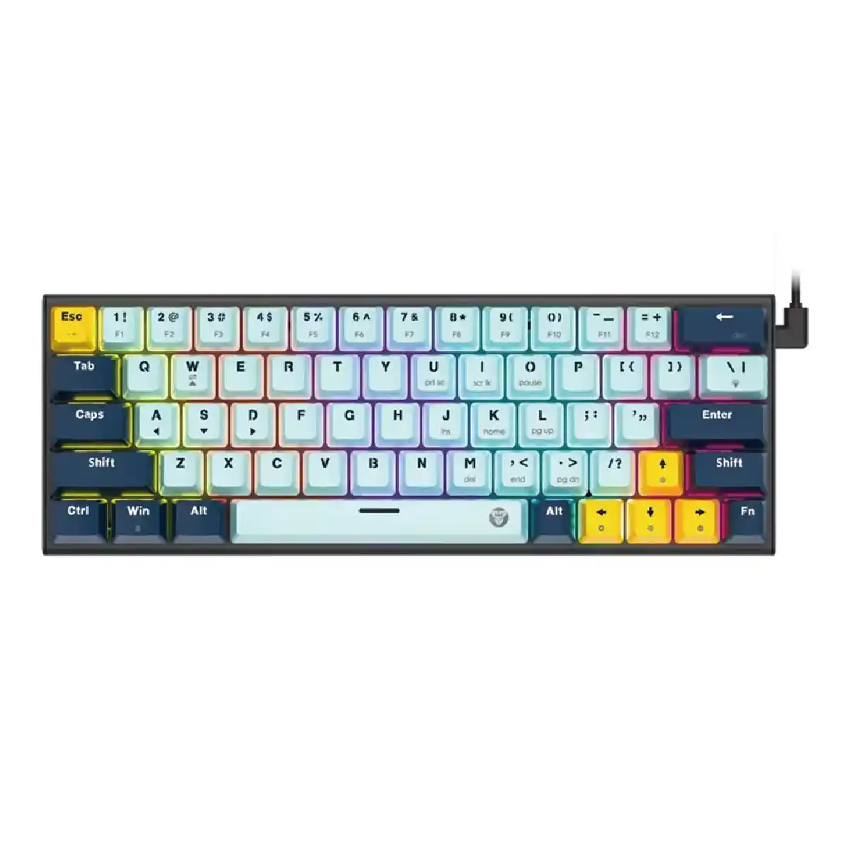 فانتيك Atom63 لوحة مفاتيح ميكانيكية سلكية ، MK874v2 - أسود