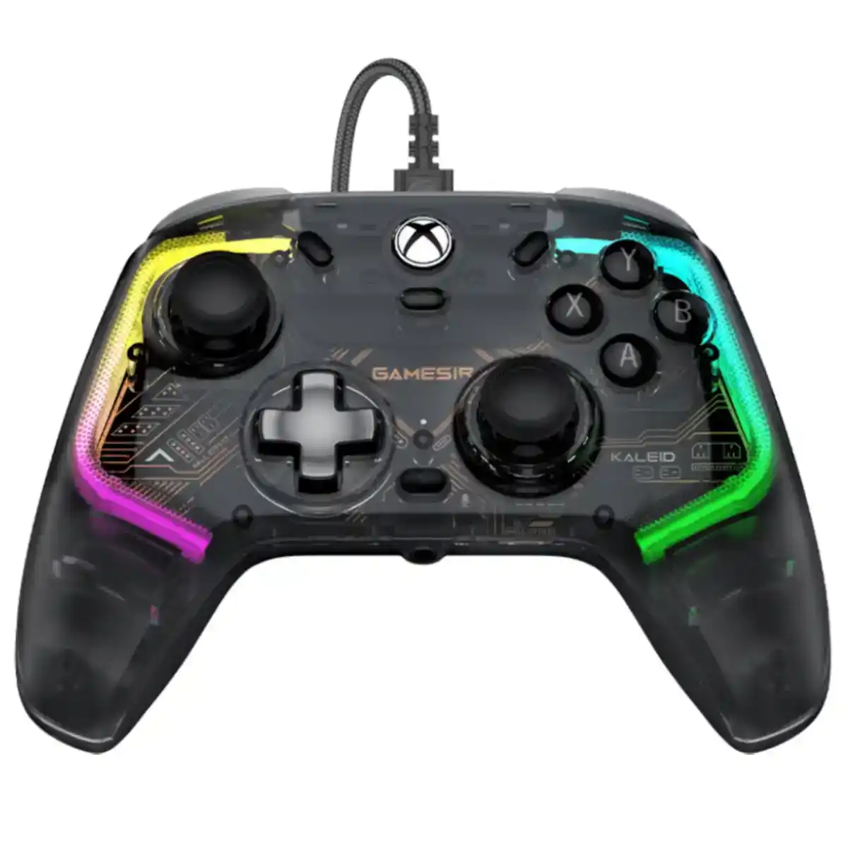 جيم سير Kaleid يد تحكم الألعاب الشفافة السلكية RGB لأجهزة XBOX
