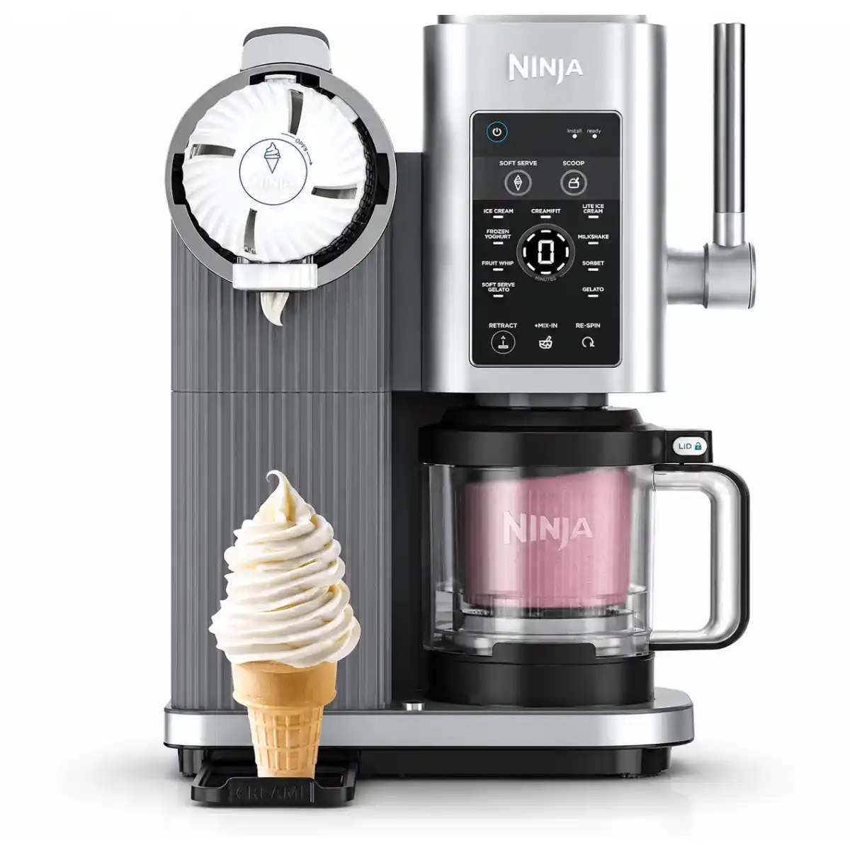 نينجا جهاز تحضير الآيس كريم سوفت سيرف NC701 CREAMi Scoop & Swirl™ - فضي بلاتينيوم