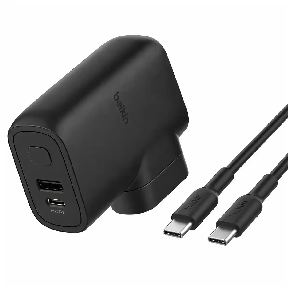 Belkin BoostCharge Hybrid Wall Charger 25W + Power Bank 5K + Travel Adapter Kit - Black