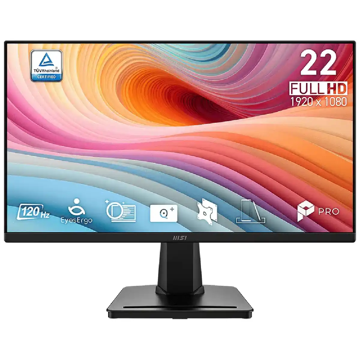 أم أس أي شاشة برو MP225 E12VL قياس 22 بوصة VA FHD بمعدل تحديث 120 هرتز وزمن استجابة 1 مللي ثانية - أسود
