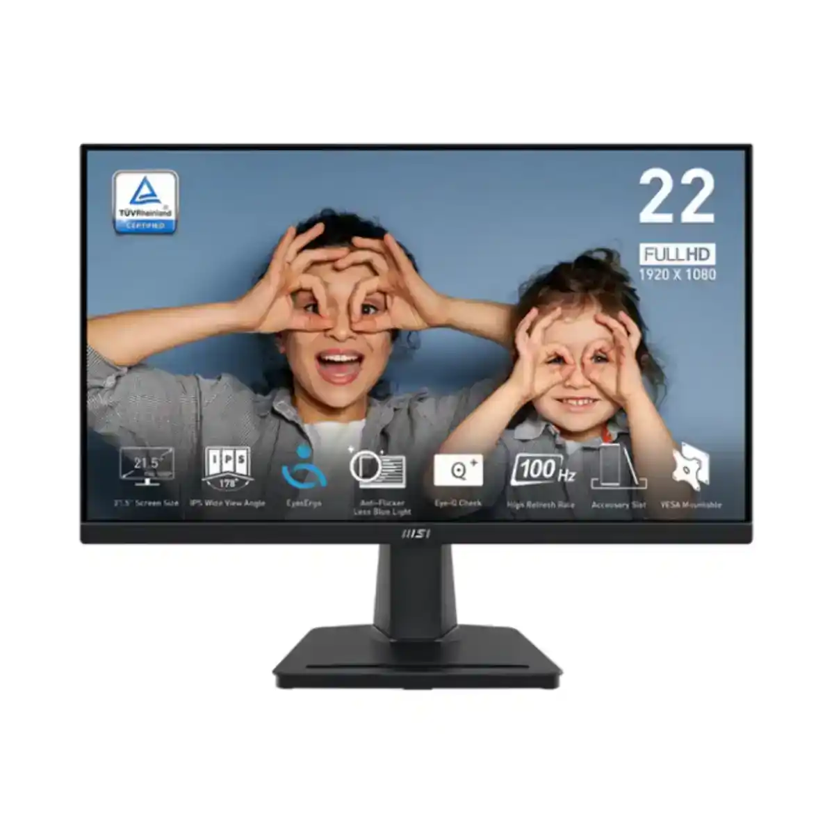 شاشة ألعاب MSI Pro MP225 Eye-care مقاس 21.45 بوصة FHD IPS 100Hz - أسود