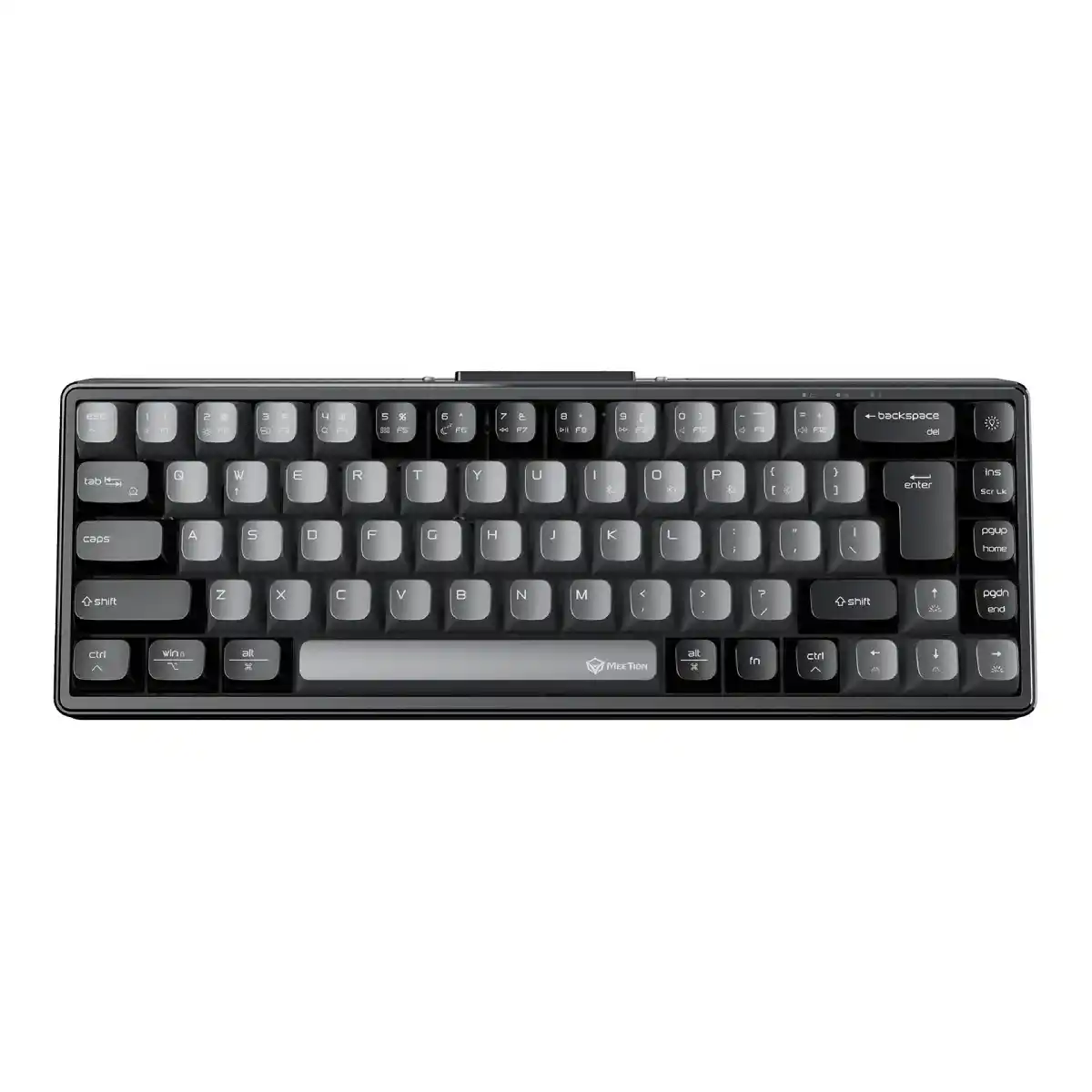لوحة مفاتيح ميكانيكية Meetion MK12 لاسلكية/سلكية، 65%، وضع ثلاثي، RGB، تبديل كامل للمفاتيح (عربي وإنجليزي) - أسود أنيق
