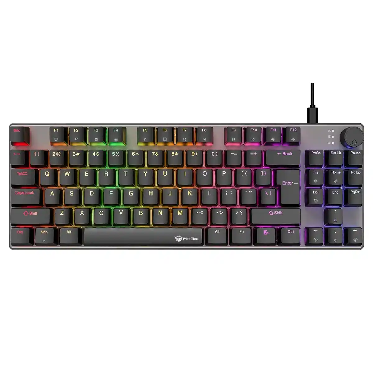 ميشن MK008 Pro لوحة مفاتيح ميكانيكية 80% RGB قابلة للتبديل السريع - أسود