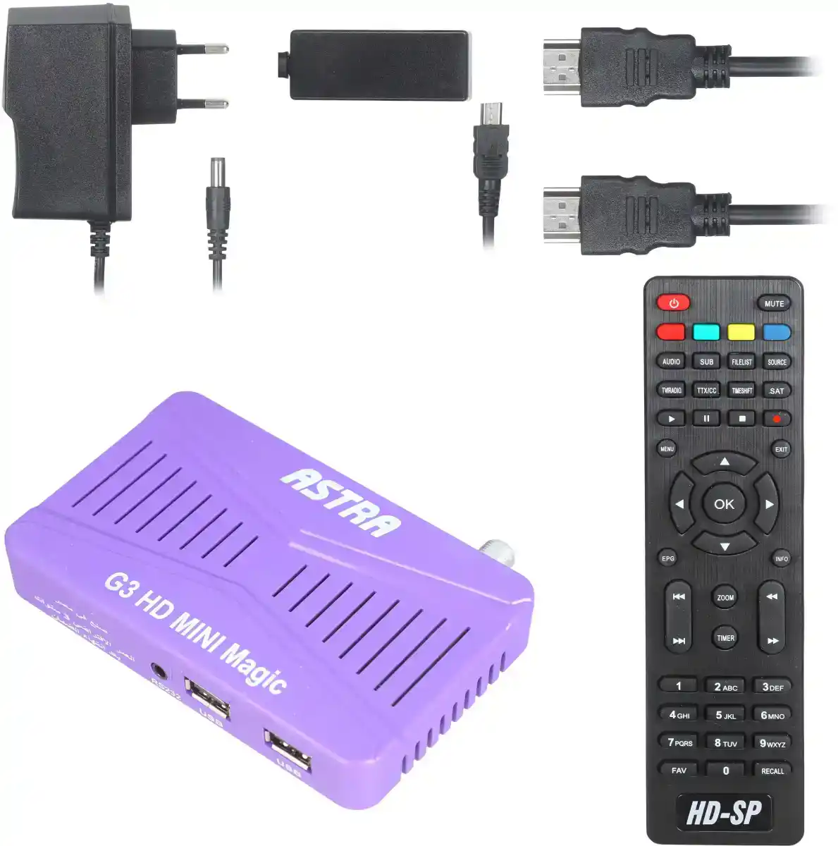ريسيفر عالي الدقة ميني أسترا، 6000 قناة، فل أتش دي، 1080، G3HD - موف