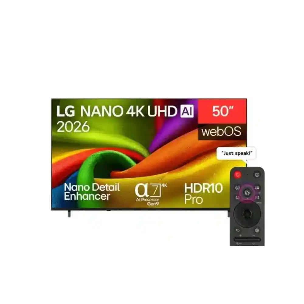 تلفزيون ال جي 50 بوصة سمارت نانو 4K LED بدون إطار مع ريسيفر داخلي 50NU850B6LA.