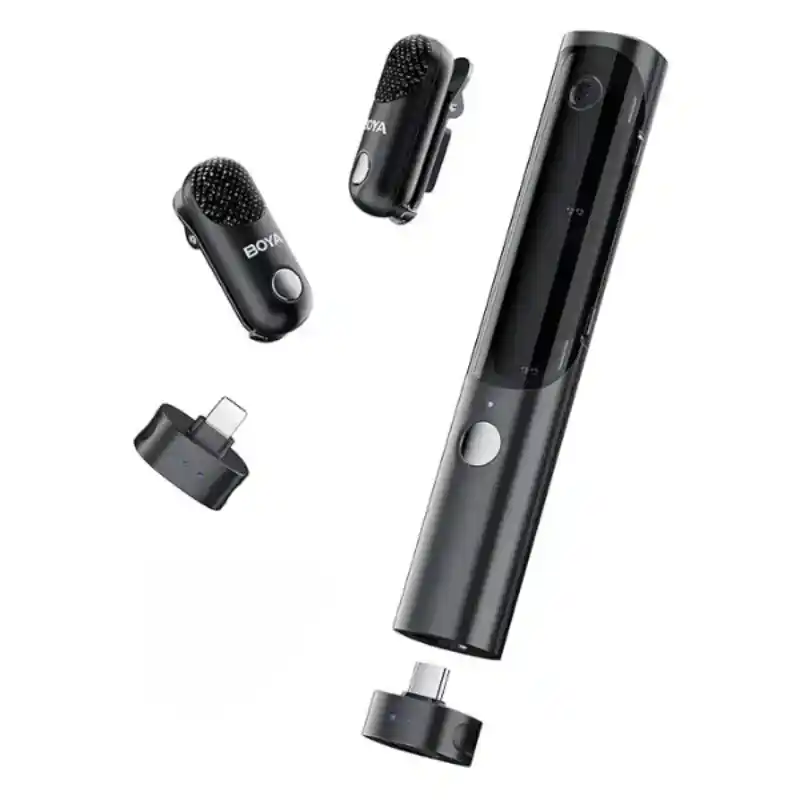 بويا ماچيك-04 ميكروفون لاسلكي ميكروفون قابل للتحويل مع USB-C وLightning