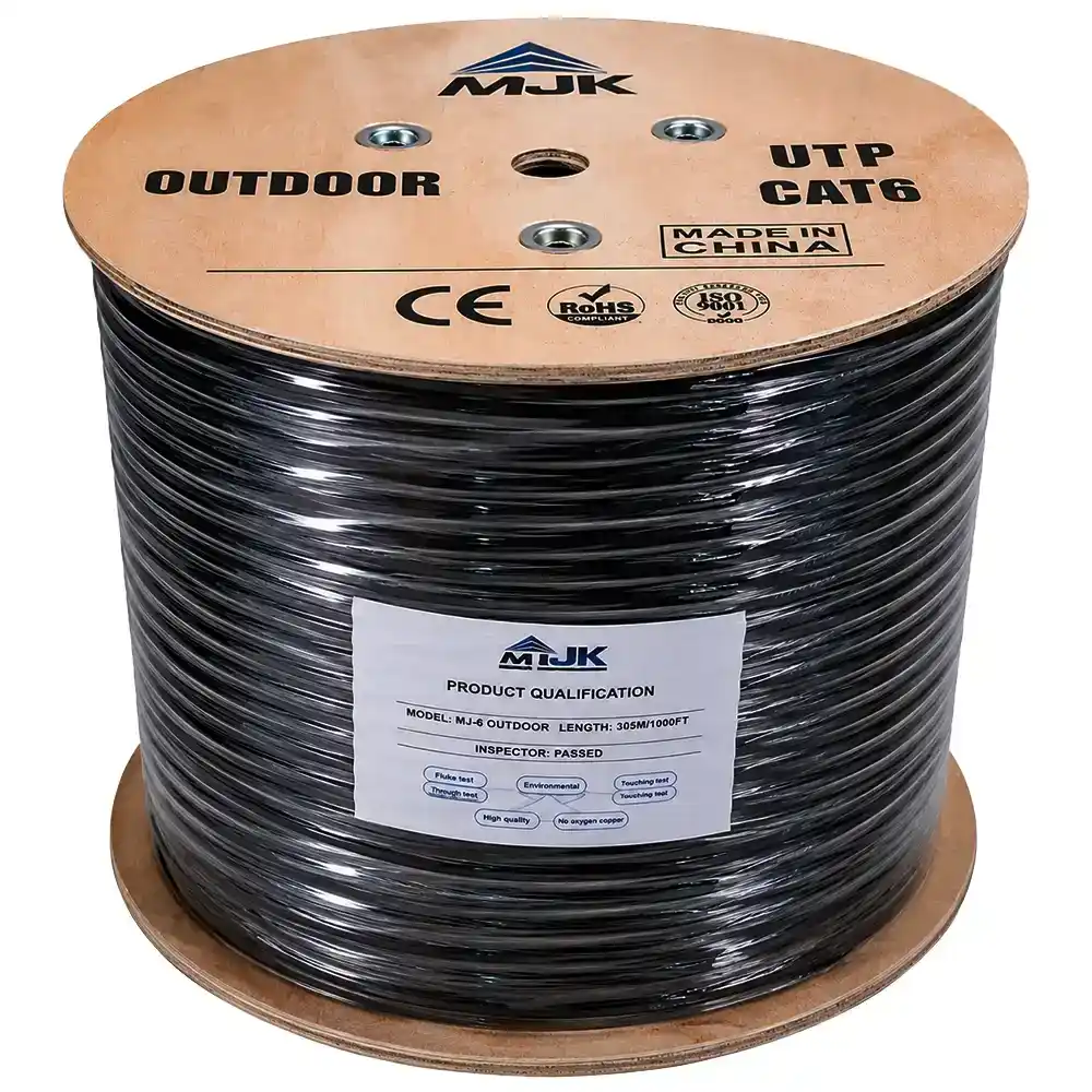 كابل نت وورك إم جي كي 305 متر Cat6 UTP ( خارجي) - اسود