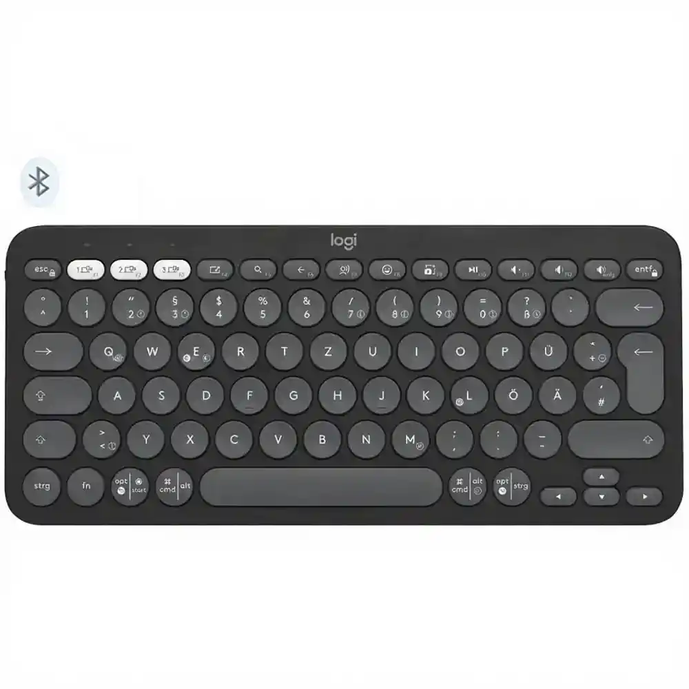 كيبورد لوجيتك لاسلكي بلوتوث ثنائي الوضع إنجليزي وعربي Pebble Keys 2 K380S - جرافيت