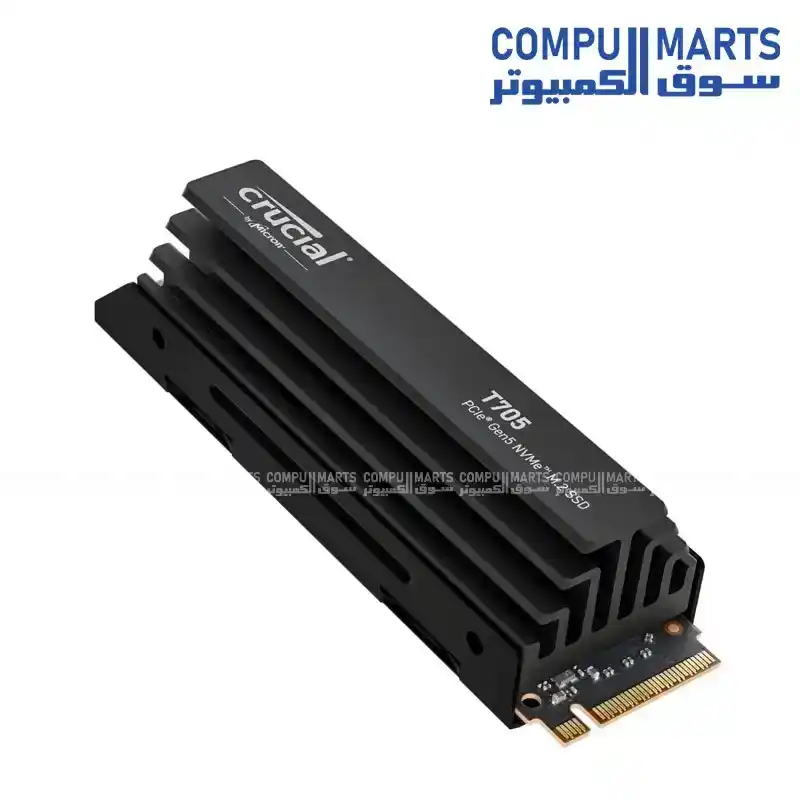 Crucial T705 2TB PCIe Gen5 NVMe M.2 SSD with Heatsink CT2000T705SSD5 Up to 14500MB/s High Speed Gaming & Creator Storage