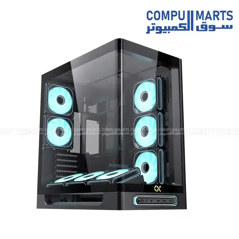 Case Xigmatek Heaven Arctic Mid Tower 8 ARGB PWM Fans E-ATX BTF Support Curved Glass