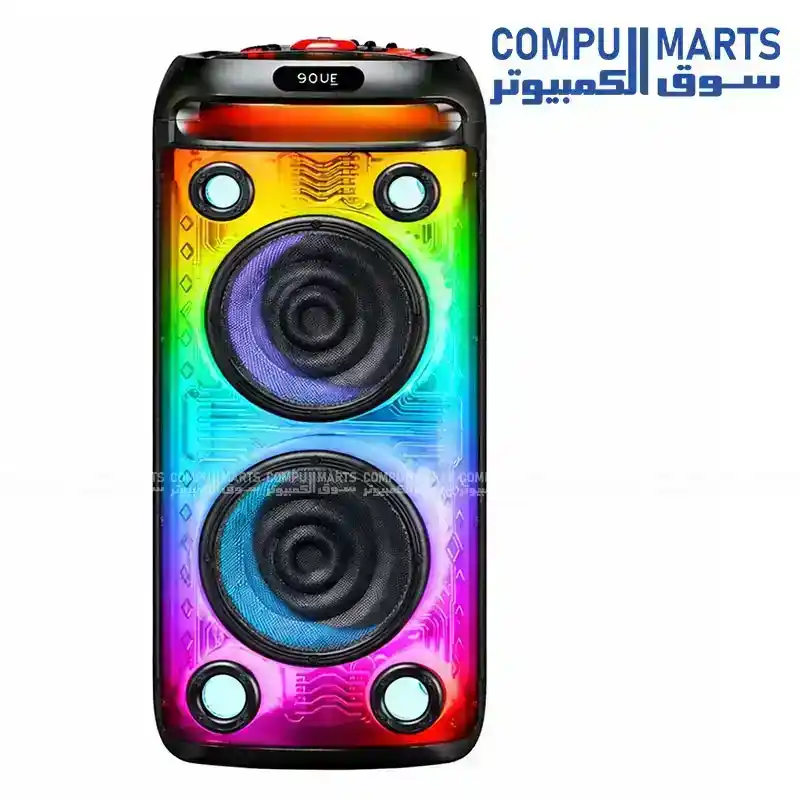 Vovo V-2880 Party RGB Portable Bluetooth Speaker 50W 2x 8" 1.0 Channel With Mic