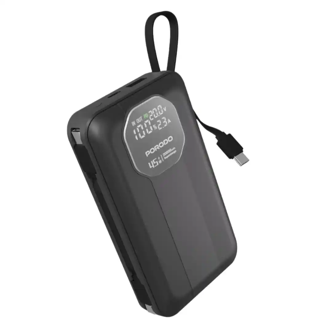 Porodo Dual Cable Built in 45W PD 20000 mAH Power Bank