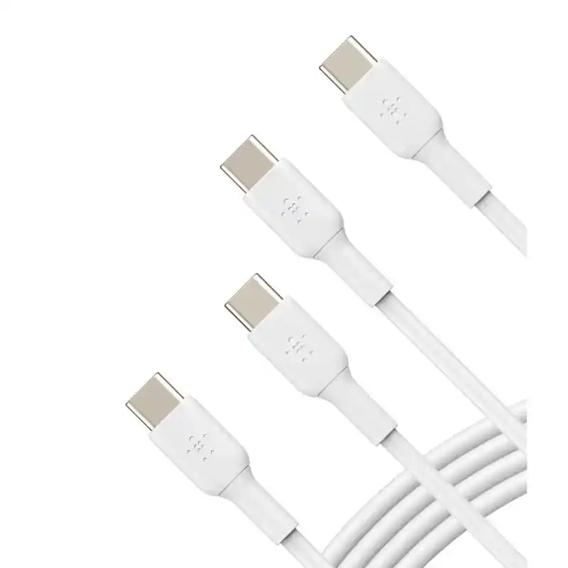 كابل بيلكين Boost Charge USB-C إلى USB-C - عبوة 2 قطعة - طول 1 متر - أبيض