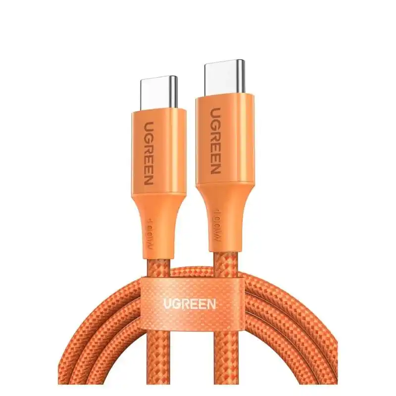 يوجرين L502 - كابل شحن USB-C إلى USB-C بطول 1 متر - PD 5A - برتقالي