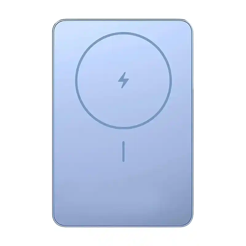 شاومي Super Slim - باور بانك مغناطيسي 5000mAh - شحن لاسلكي - أزرق