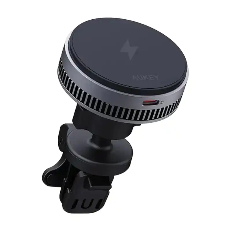 أوكي MagFusion Dash Plus - حامل موبايل وشاحن لاسلكي Qi2.2 مع تبريد نشط - HD-MC13AP - أسود