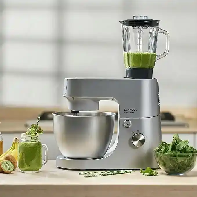 Kenwood HomeBake Stand Mixer KHH01.120SI 1400W with Blender, 5L Stainless Steel Bowl, K-Beater, Whisk, Dough Hook, Silver (International Warranty)