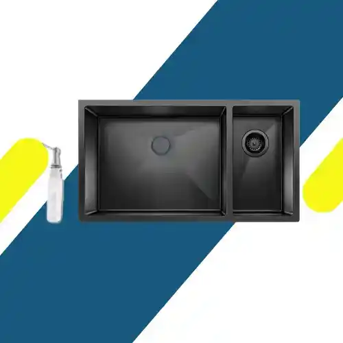 حوض مطبخ بيورتي ستانلس ستيل مزدوج 79×44 سم — ستانلس 304 — صناعة كورية — موديل — SQH 79 BL Double