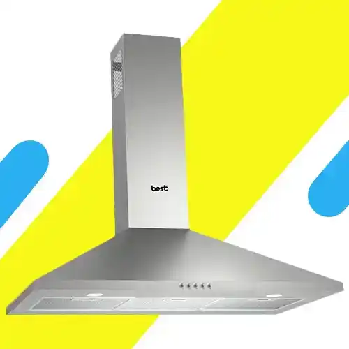 بيست اير شفاط مطبخ هرمى فضي - 90 سم - قوة شفط 1000م³/الساعة - 1 موتور - موديل NETRO 90CM INOX