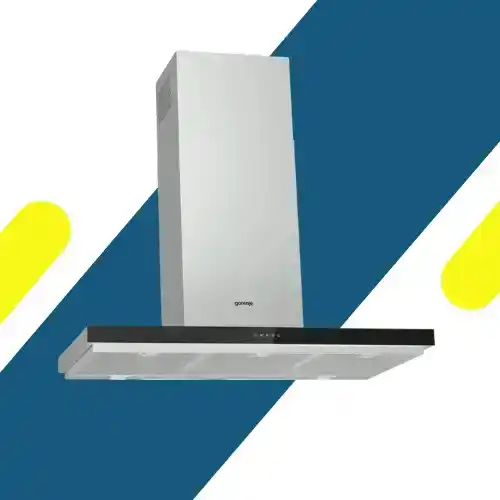 شفاط مطبخ جورينيا حرف T قوة شفط 650 م³/س  – 90 سم – ستانلس ستيل وزجاج أسود – موديل – WHT943E4XBG