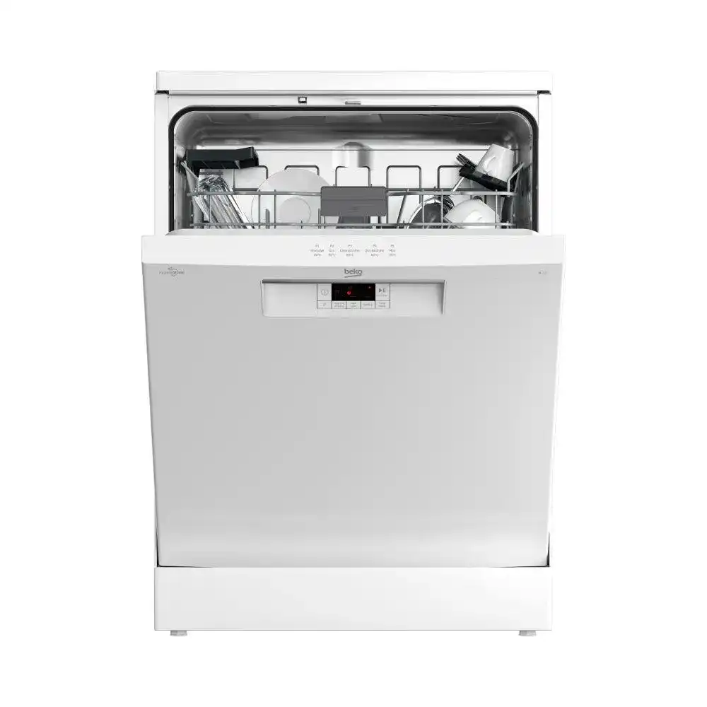 Beko Dishwasher 60 cm 5 program 14 person Silver LED Display - Half load + Hygiene Intense + Steam Gloss+ Extra Dry
