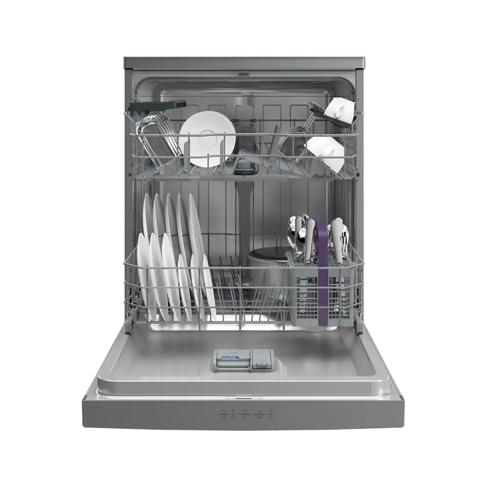 Beko - Dishwasher - 60 cm 5 program 14 person Silver LED  Display - Half load + Hygiene Intense + Steam Gloss