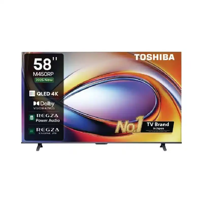 شاشة توشيبا 58 بوصة سمارت QLED 4K | رسيفر داخلي 58M450RP